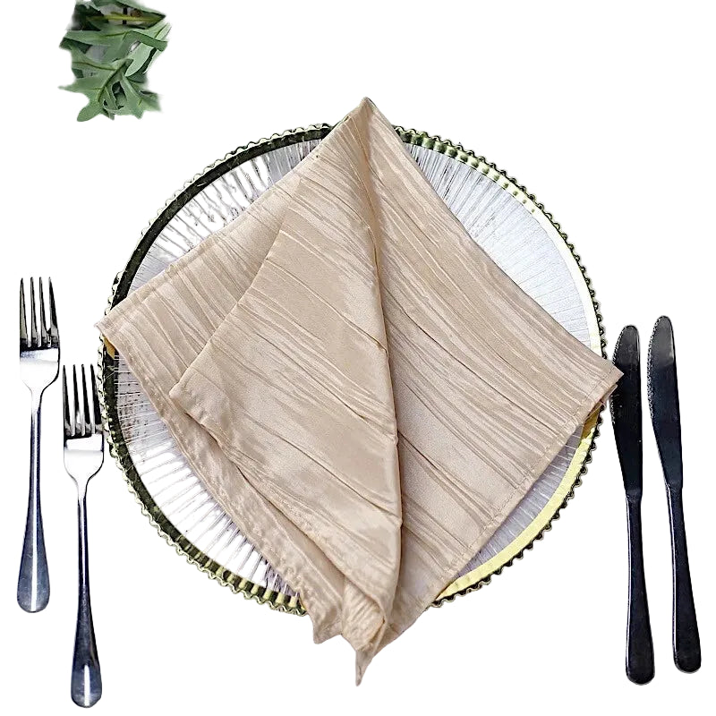 Home Collection 5-Pack Crinkle Accordion Taffeta Dinner Table Napkins 20x20