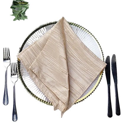 Home Collection 5-Pack Crinkle Accordion Taffeta Dinner Table Napkins 20x20