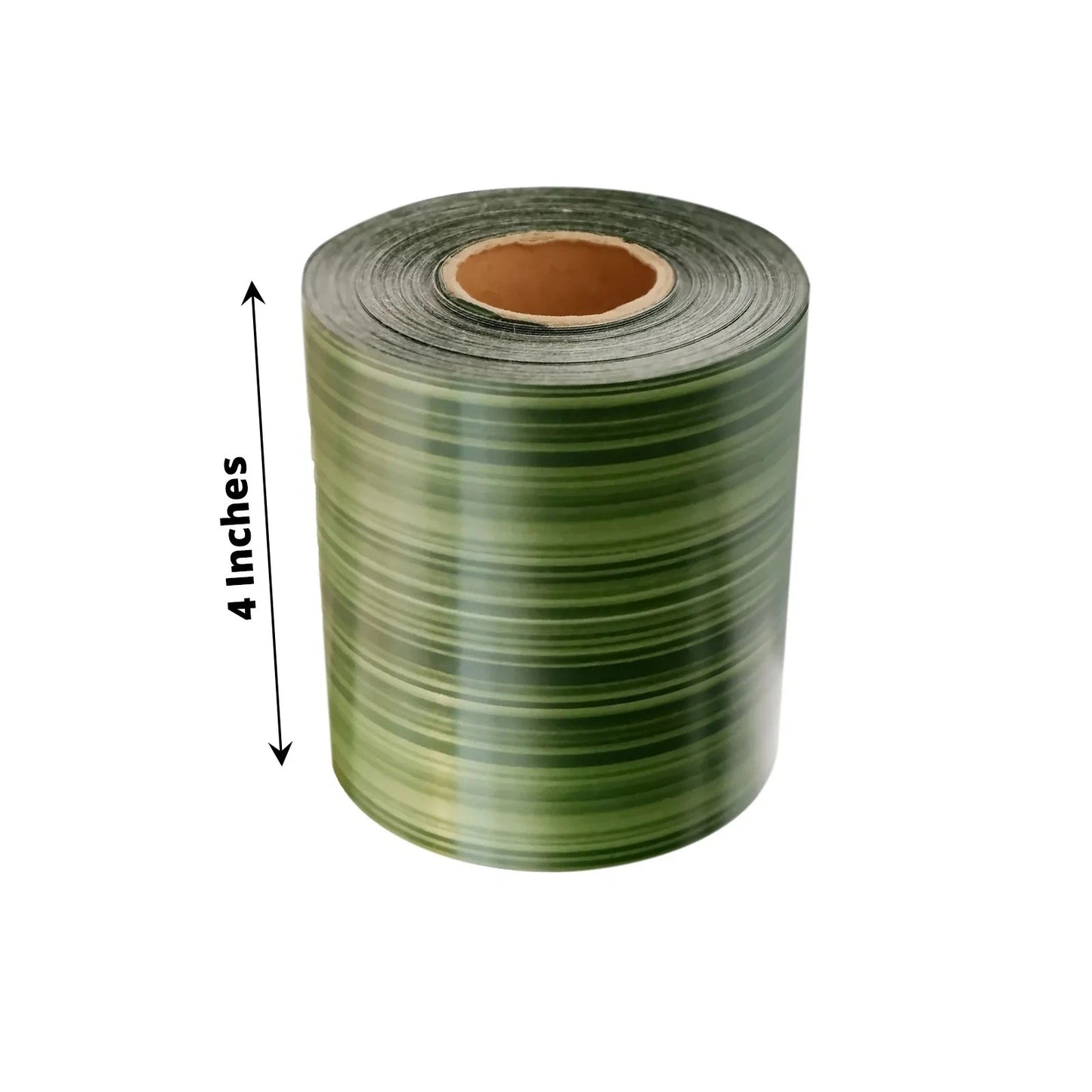 Home Collection 50 Yards 4-Inch Green Satin Ribbon Roll Double-Sided Ti Leaf Pattern