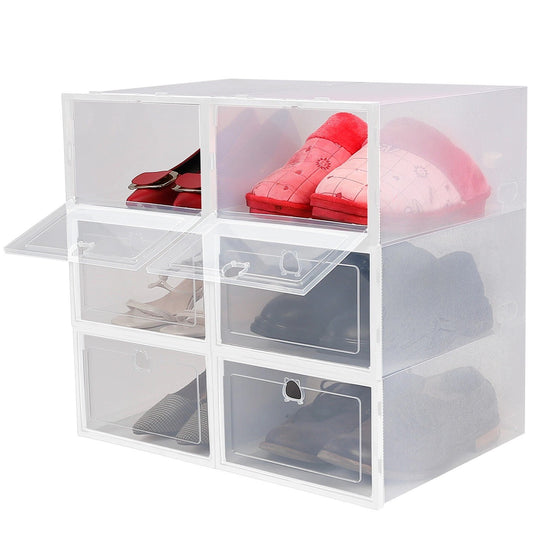 Home Collection 6Pack Foldable Stackable Shoe Box Storage