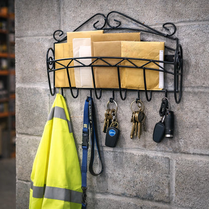 Home Collection Black Wrought Iron Wall Key Rack