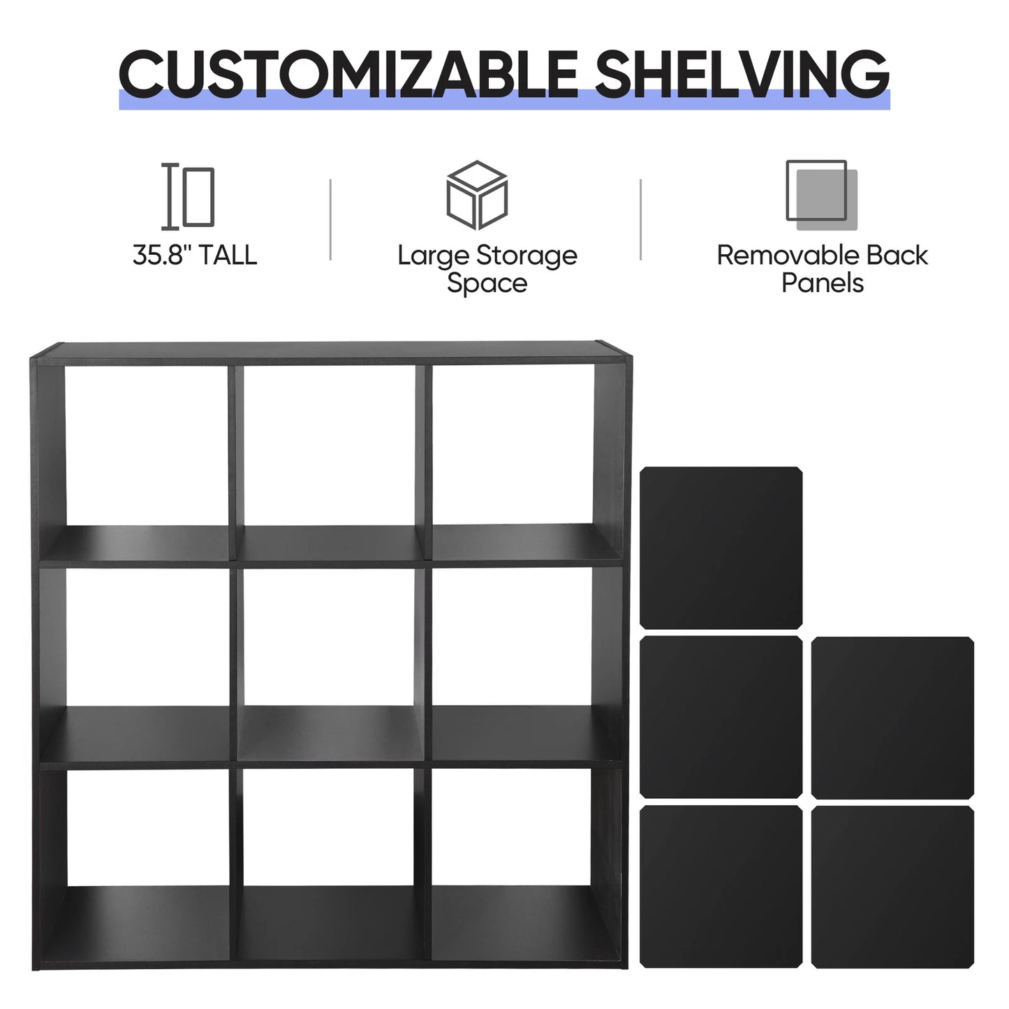 Home Collection 9 Cube Storage Organizer Bookshelf