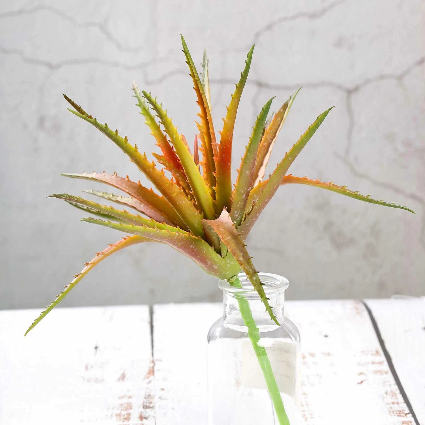 Home Collection 3PCS 12" Faux Succulent Aloe Sprays Orange Burgundy Green Artificial Stems
