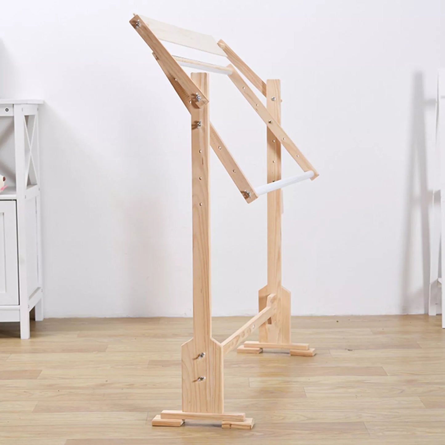 Adjustable Cross Stitch Frame Stand with Hoop and Storage Toolbox