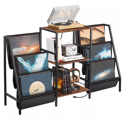Record Player Stand with Vinyl Storage