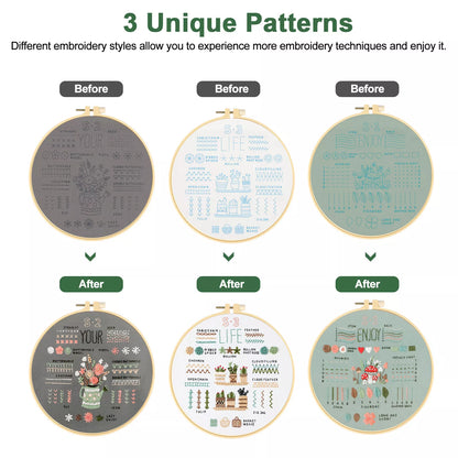 3 Sets Embroidery Kit