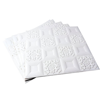 White 3D Self Adhesive Foam Wall Panels