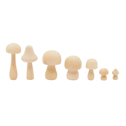 Mini Unfinished Wood Figurines (7 Sizes, 14 Pack)