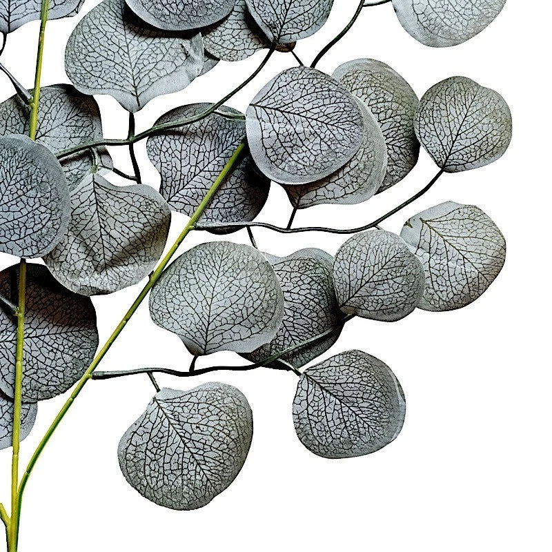 Home Collection Frosted Green Silk Eucalyptus Leaves – 4 Stems