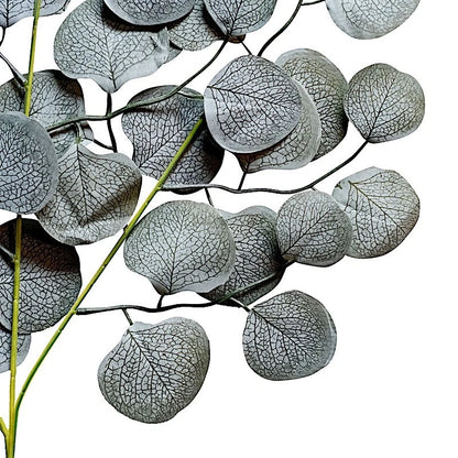 Home Collection Frosted Green Silk Eucalyptus Leaves – 4 Stems
