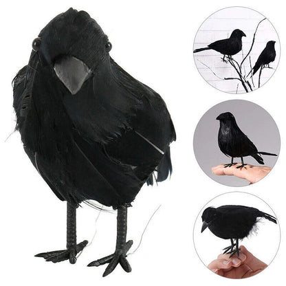 9× Halloween Lifelike Black Raven Fake Crow