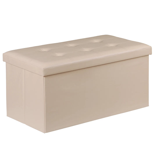 30-Inch Folding Storage Ottoman Bench
