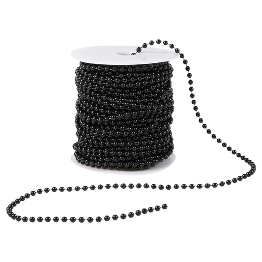 Black Pearl Beads on a String Roll for Crafts – 4 mm, 25 Yards