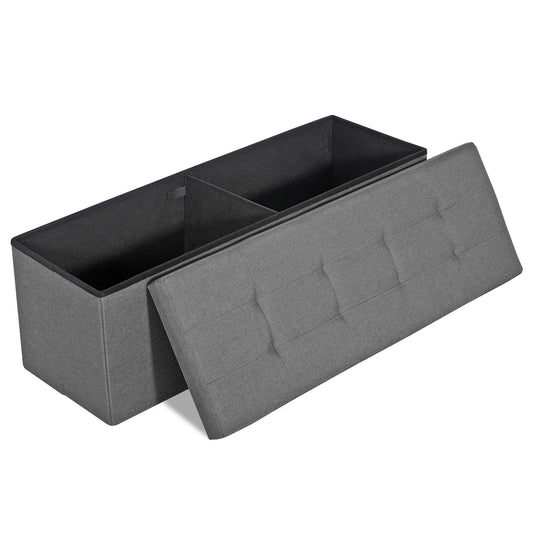 Folding Storage Ottoman Bench with Hidden Storage