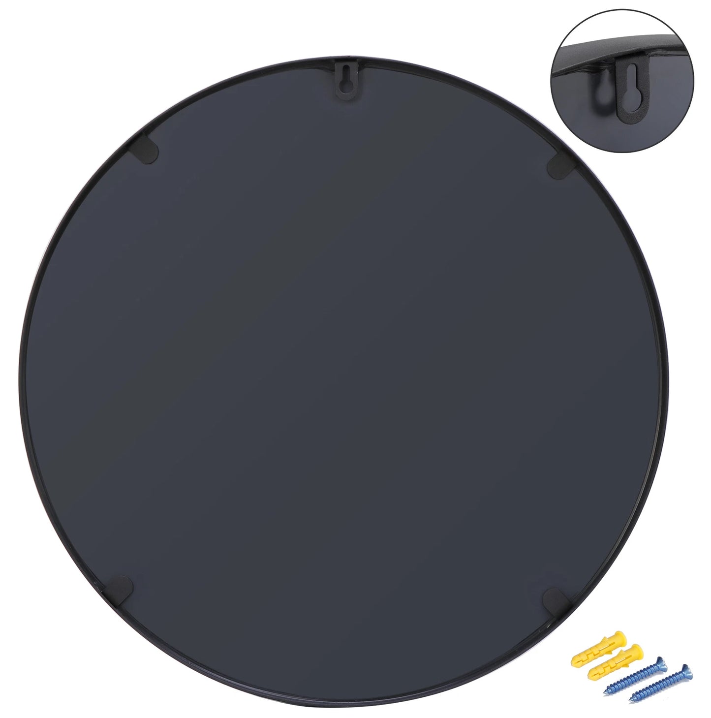 Home Collection 2 Pack 18" Round Black Wall Mirrors