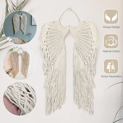 Macrame Boho Angel Wings Wall Hanging