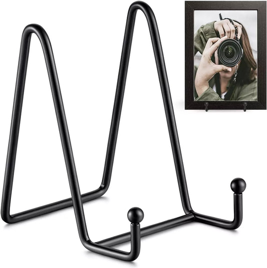 Home Collection Metal Display Easel Stand for Picture, Plate & Book – Iron Frame Holder (6" & 8")