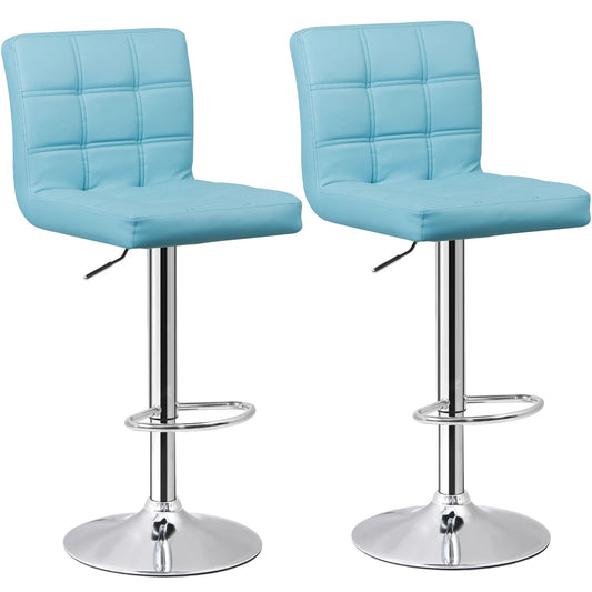 Set of 2 Adjustable Swivel Bar Stools with Armrests
