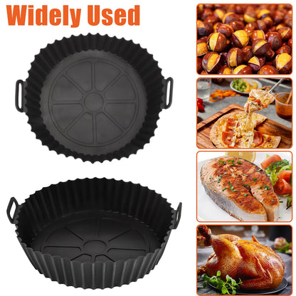 2 Pcs Air Fryer Silicone Pot Basket Liners