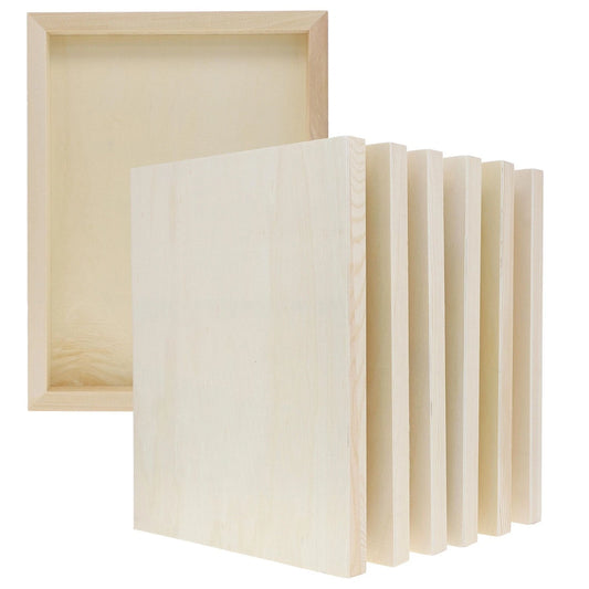 6-Pack 9x12 Inch Unfinished Wood Canvas Panels