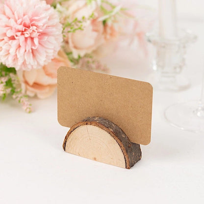 Home Collection 10-Pack Natural Wood Semicircle Table Sign Holders with Place Cards