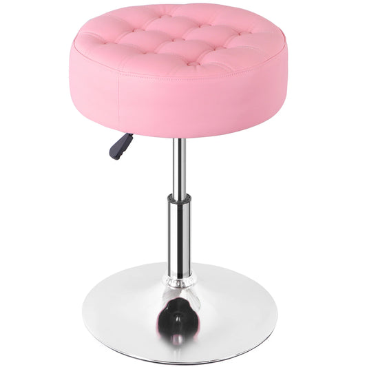 Pink PU Leather 360° Swivel Bar Stool Chair
