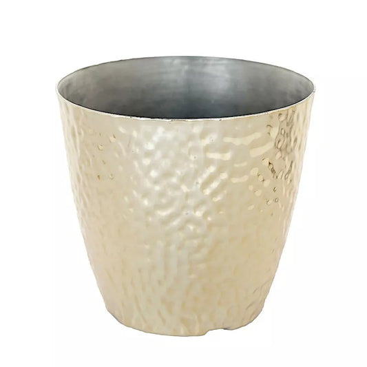 3 pcs 11" Metallic Hammered Plastic Flower Pots