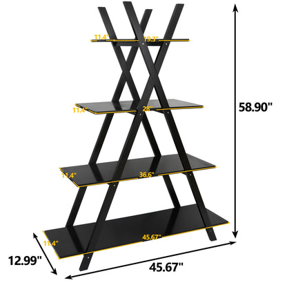 High-Quality 4-Tier A-Frame Ladder Bookshelf