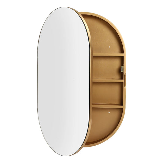 50.2*78.3cm Oval Bathroom Wall Storage Cabinet Mirror