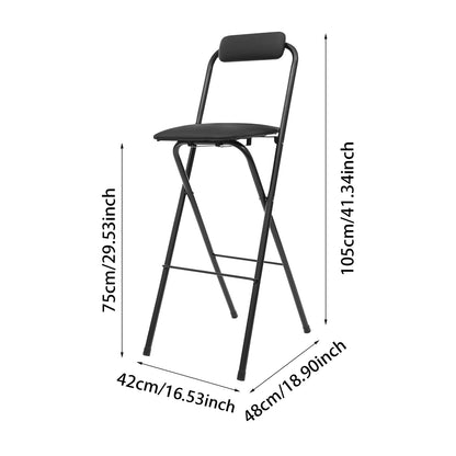 2PCS Black Foldable Bar Chairs
