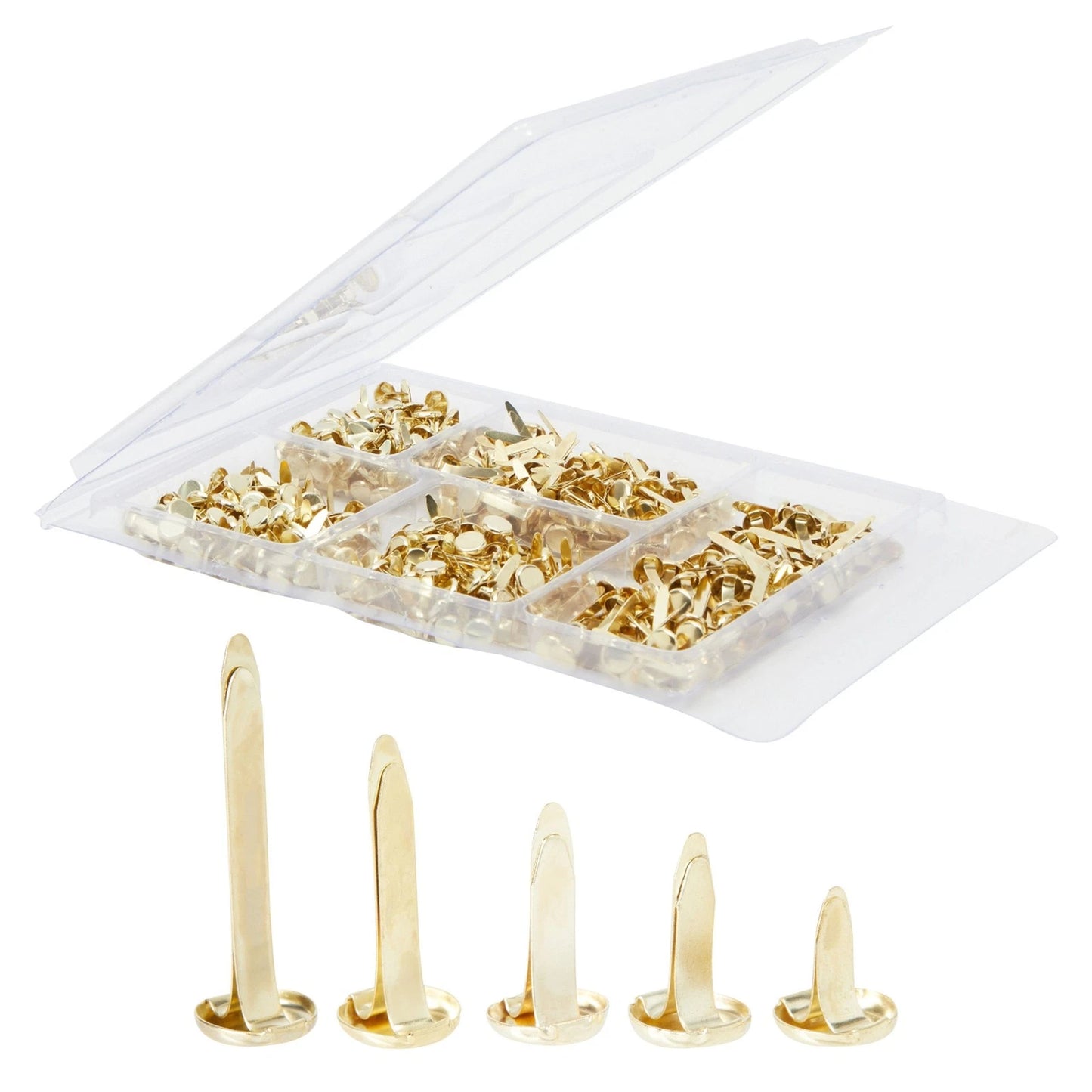 500-Piece Assorted Mini Paper Fasteners