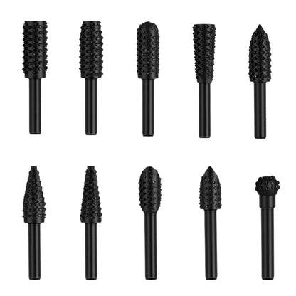 10Pcs Woodworking Carbide Rotary Burr Set