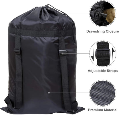 Home Collection Large Laundry Backpack Bag with Drawstring