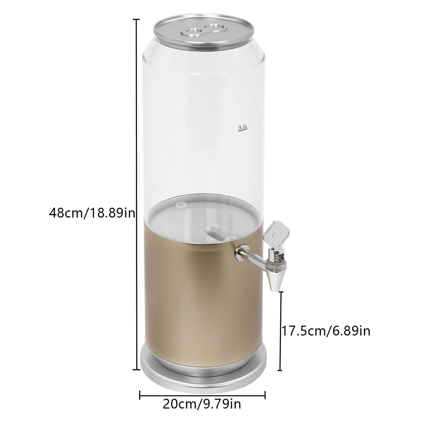 0.79 Gal Columnar Wine & Beverage Dispenser with Faucet