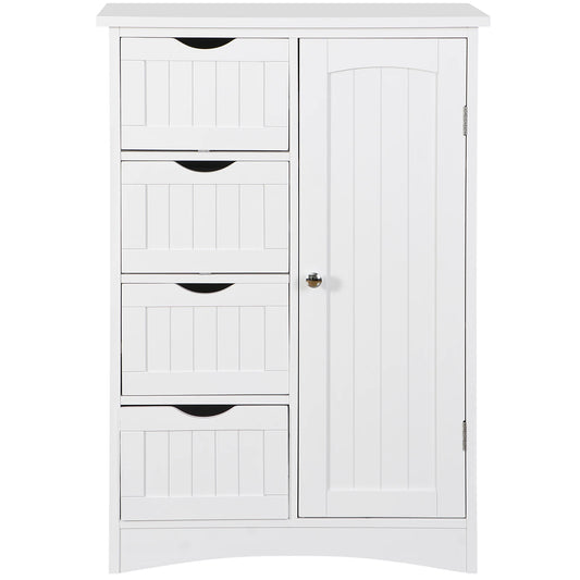 Freestanding Bathroom Storage Cabinet with Drawers and Adjustable Shelf