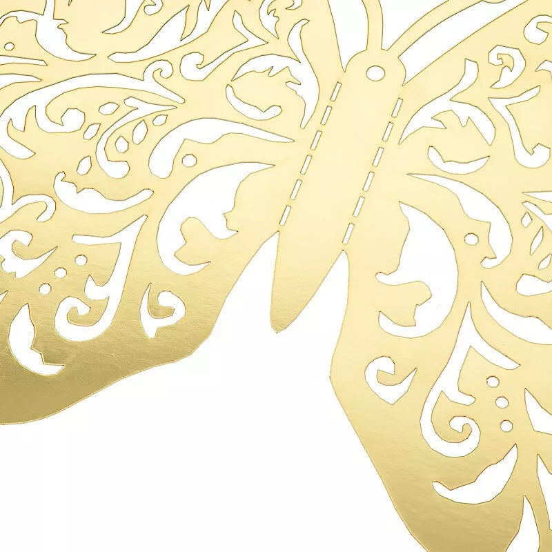 10 Gold 12" Metallic 3D Butterfly Wall Decals