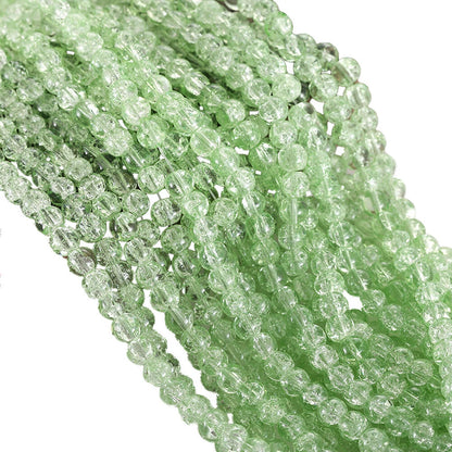 200 Pcs Crackle Glass Loose Beads – 8mm Round Beads