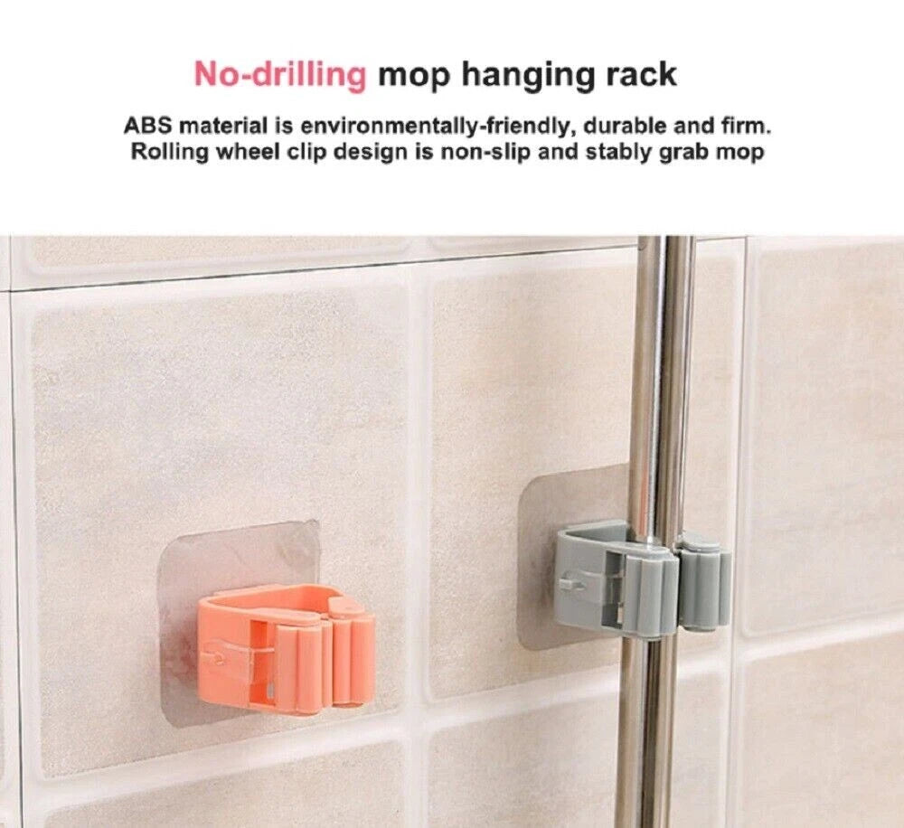 4-Pack Wall-Mount Broom Holder