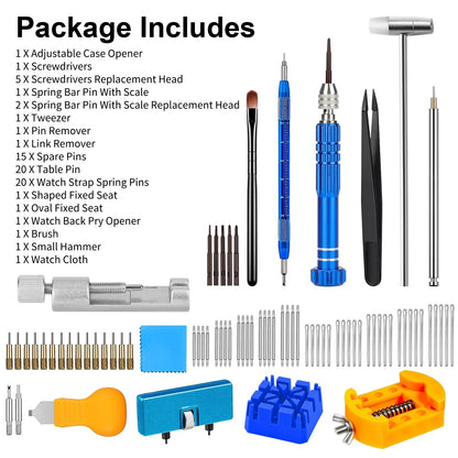74-Piece Watch Repair Tool Kit