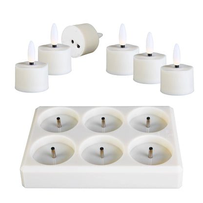 6-Pack Flameless Rechargeable LED Tea Lights with Remote & Timer