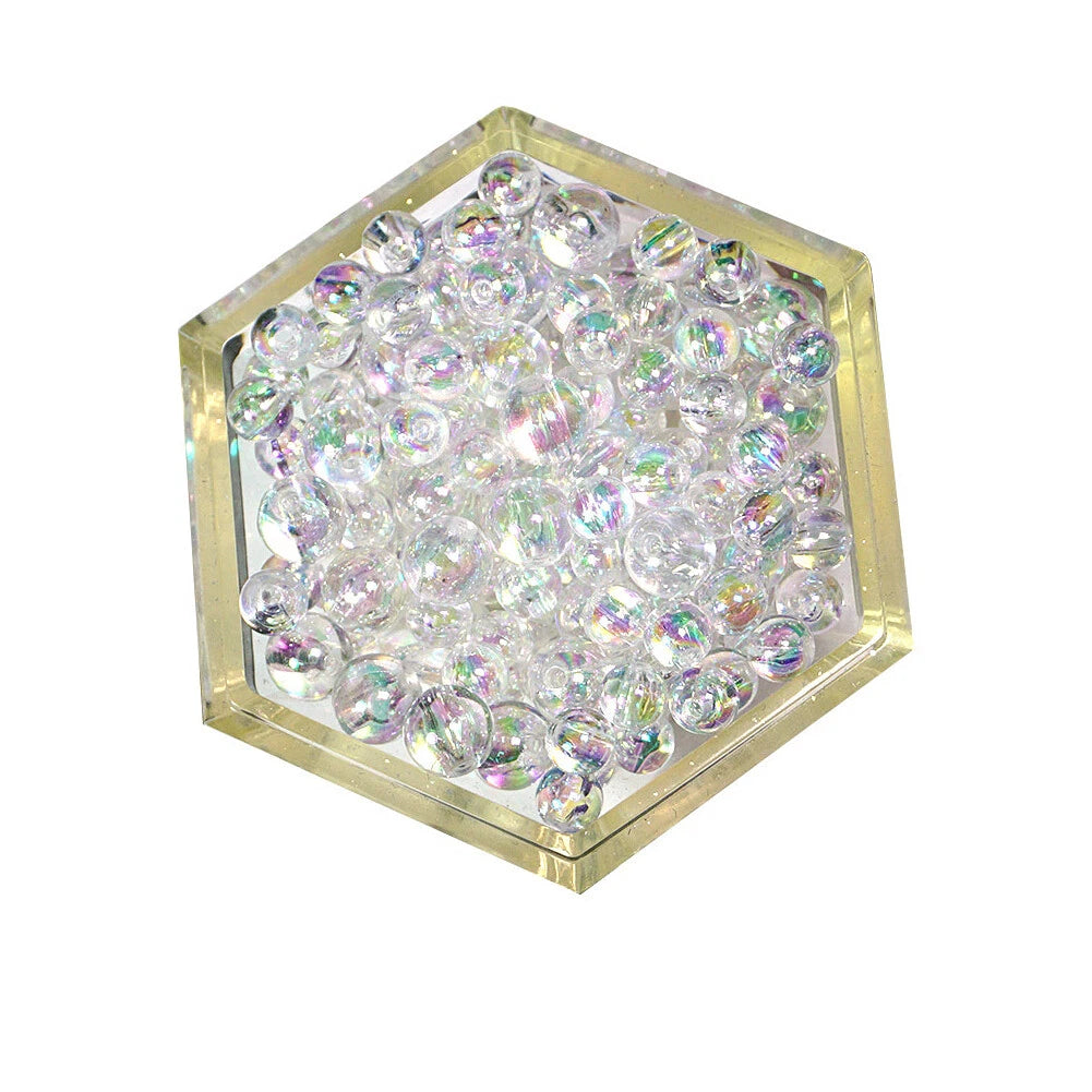 10mm Clear/AB Iridescent Bubble Beads – 60 Pcs