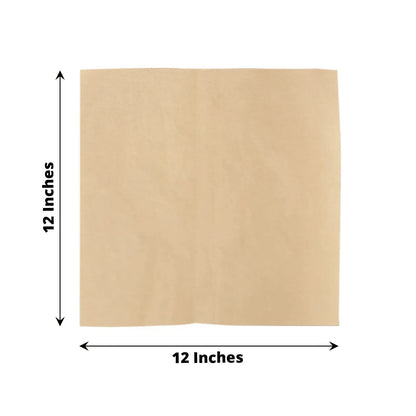 Home Collection 50-Pack 12" Natural Wax Paper Sheets – Square Food Wrappers & Basket Liners