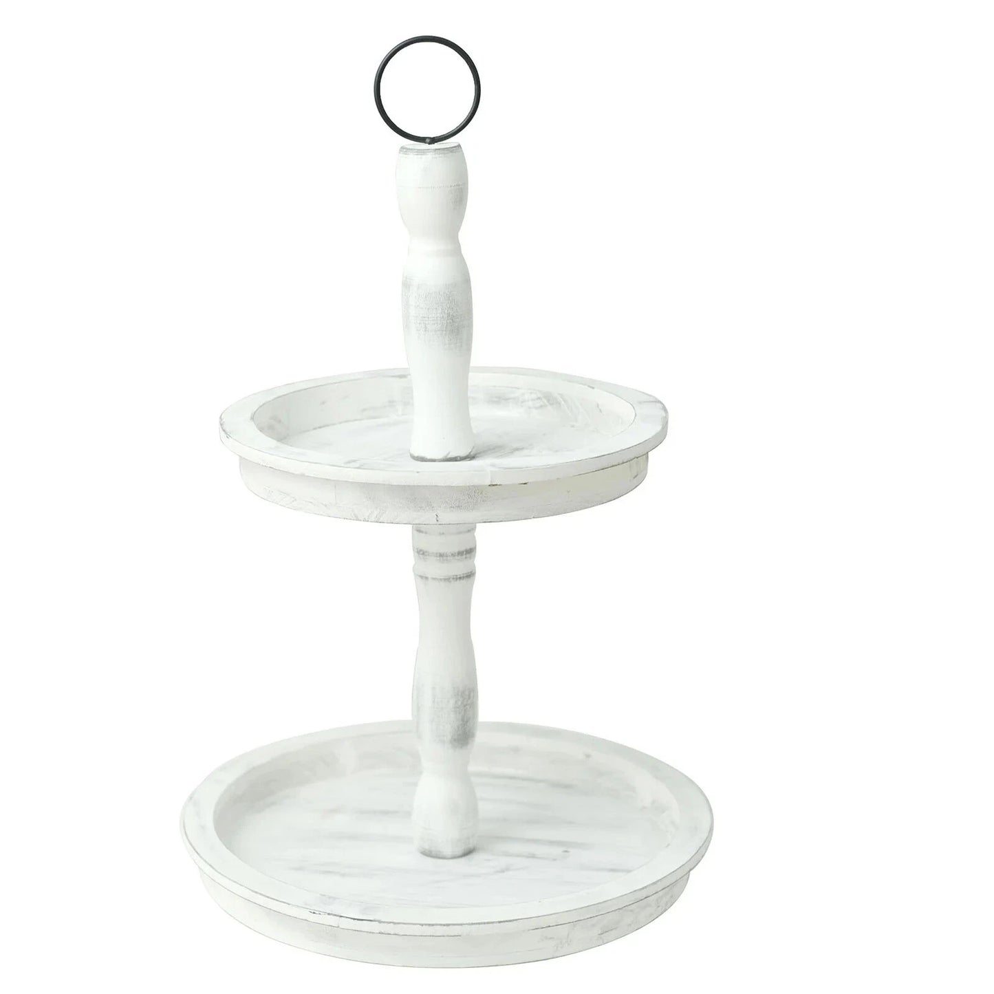 Home Collection 2-Tier Wooden Dessert Stand 20" – Whitewashed Cupcake