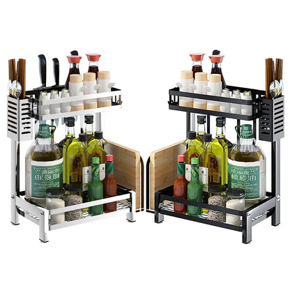 Home Collection 2 Tier Stainless Steel Wall Mount Spice Rack