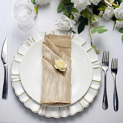 Home Collection 5-Pack Crinkle Accordion Taffeta Dinner Table Napkins 20x20
