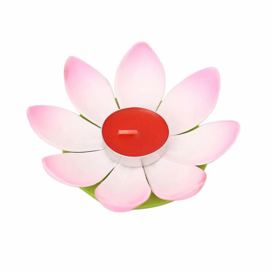 Home Collection 10-Pack 5" Lotus Flower Floating Tealight Candles – Assorted Colors