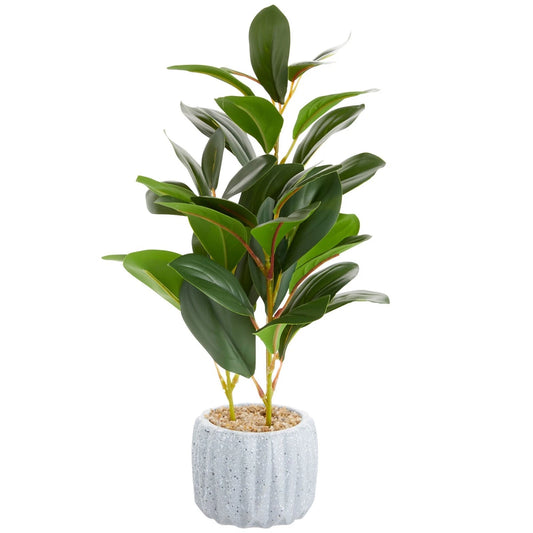 Artificial Potted Plant with Grey Cement Planter