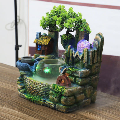 Feng Shui Rockery Waterfall Tabletop Fountain with Crystal Ball