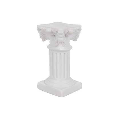Home Collection 6-Piece White Resin Mini Roman Column Taper Candle Holders Set