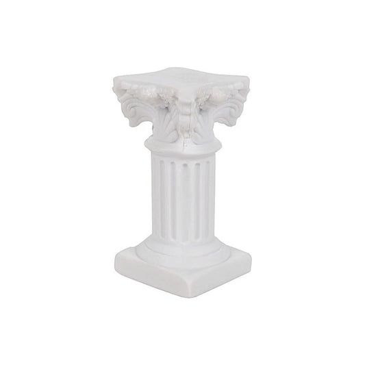 Home Collection 6-Piece White Resin Mini Roman Column Taper Candle Holders Set